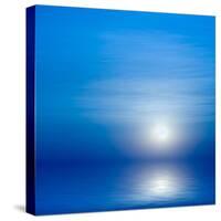 Moon, Sky And Blue Sea-alanuster-Stretched Canvas