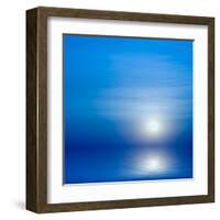 Moon, Sky And Blue Sea-alanuster-Framed Art Print