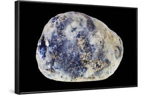 Moon Stone Isolated on Black-vilax-Framed Photographic Print