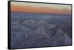 Moon Valley in the Atacama Desert as the Sun Is Setting-Mallorie Ostrowitz-Framed Stretched Canvas