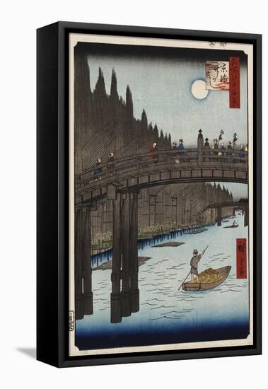 Moon Viewing Pine, Ueno' from 'One Hundred Views of Famous Places in Edo'-Hashiguchi Goyo-Framed Stretched Canvas