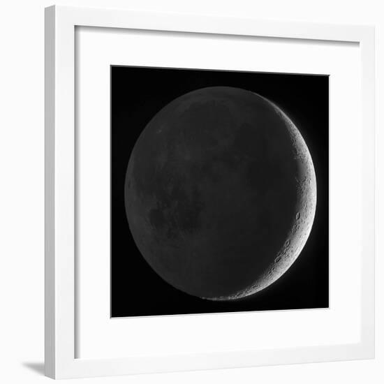 Moon with Earthshine-Stocktrek Images-Framed Photographic Print