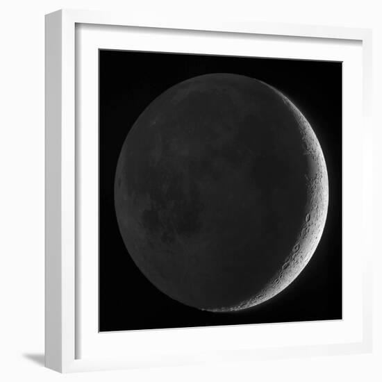 Moon with Earthshine-Stocktrek Images-Framed Photographic Print