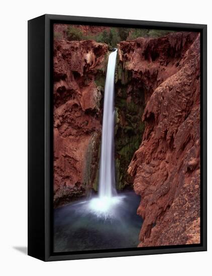 Mooney Falls in Parched Desert of Havasupai Reservation, Havasu Canyon, Arizona, USA-Jerry Ginsberg-Framed Stretched Canvas