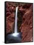 Mooney Falls in Parched Desert of Havasupai Reservation, Havasu Canyon, Arizona, USA-Jerry Ginsberg-Framed Stretched Canvas