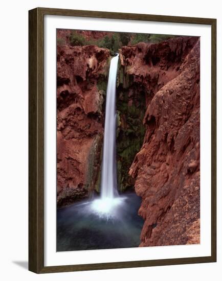 Mooney Falls in Parched Desert of Havasupai Reservation, Havasu Canyon, Arizona, USA-Jerry Ginsberg-Framed Premium Photographic Print