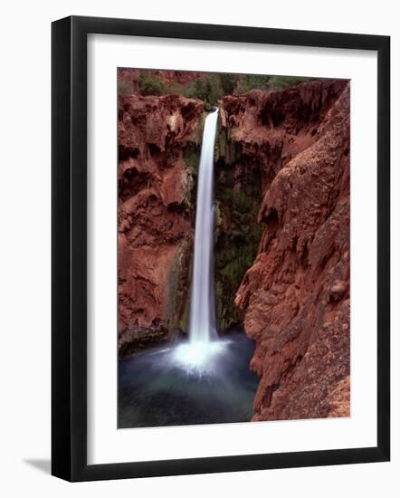 Mooney Falls in Parched Desert of Havasupai Reservation, Havasu Canyon, Arizona, USA-Jerry Ginsberg-Framed Photographic Print