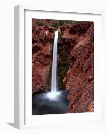 Mooney Falls in Parched Desert of Havasupai Reservation, Havasu Canyon, Arizona, USA-Jerry Ginsberg-Framed Photographic Print