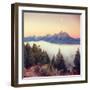 Moonlight and Foggy Snake River Overlook, Grand Teton-Vincent James-Framed Photographic Print