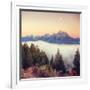 Moonlight and Foggy Snake River Overlook, Grand Teton-Vincent James-Framed Photographic Print