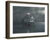 Moonlight At Middle Bay Light-David Knowlton-Framed Giclee Print