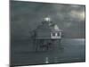 Moonlight At Middle Bay Light-David Knowlton-Mounted Giclee Print