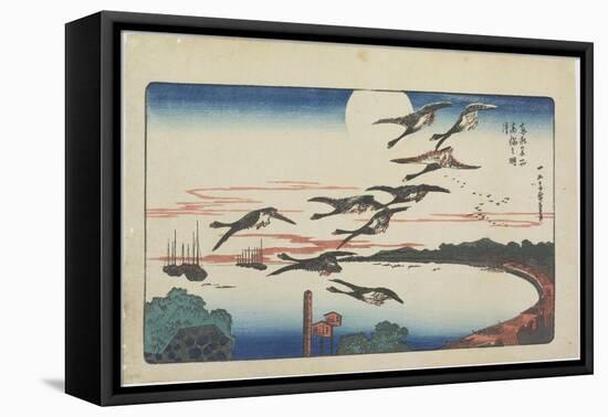 Moonlight at Takanawa, C. 1831-Utagawa Hiroshige-Framed Stretched Canvas