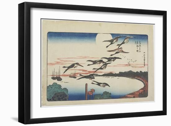 Moonlight at Takanawa, C. 1831-Utagawa Hiroshige-Framed Giclee Print