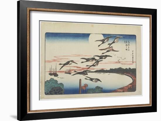 Moonlight at Takanawa, C. 1831-Utagawa Hiroshige-Framed Giclee Print