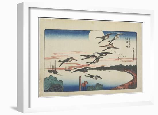 Moonlight at Takanawa, C. 1831-Utagawa Hiroshige-Framed Giclee Print