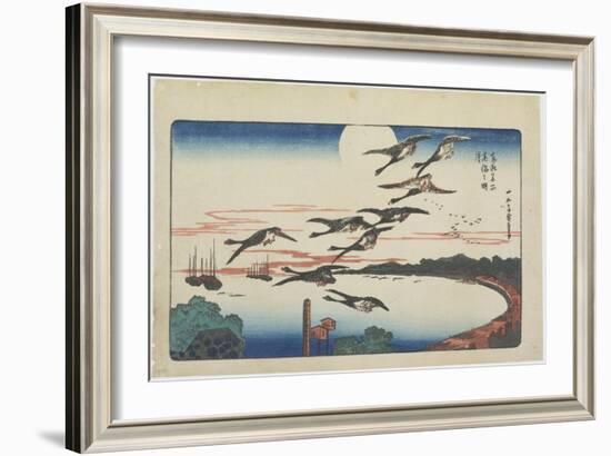 Moonlight at Takanawa, C. 1831-Utagawa Hiroshige-Framed Giclee Print