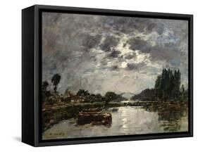 Moonlight, Canal De St. Valery, 1891-Eugène Boudin-Framed Stretched Canvas