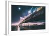 Moonlight City and Bridge - San Francisco Bay Bridge-Vincent James-Framed Photographic Print