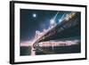 Moonlight City and Bridge - San Francisco Bay Bridge-Vincent James-Framed Photographic Print
