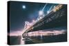 Moonlight City and Bridge - San Francisco Bay Bridge-Vincent James-Stretched Canvas