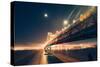 Moonlight Cityscape, San Francisco Bay Bridge at Night-Vincent James-Stretched Canvas