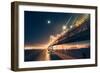 Moonlight Cityscape, San Francisco Bay Bridge at Night-Vincent James-Framed Photographic Print