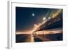 Moonlight Cityscape, San Francisco Bay Bridge at Night-Vincent James-Framed Photographic Print