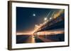 Moonlight Cityscape, San Francisco Bay Bridge at Night-Vincent James-Framed Photographic Print