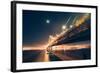 Moonlight Cityscape, San Francisco Bay Bridge at Night-Vincent James-Framed Photographic Print