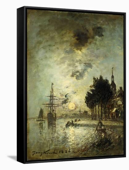 Moonlight; Clair de Lune-Johan Barthold Jongkind-Framed Stretched Canvas