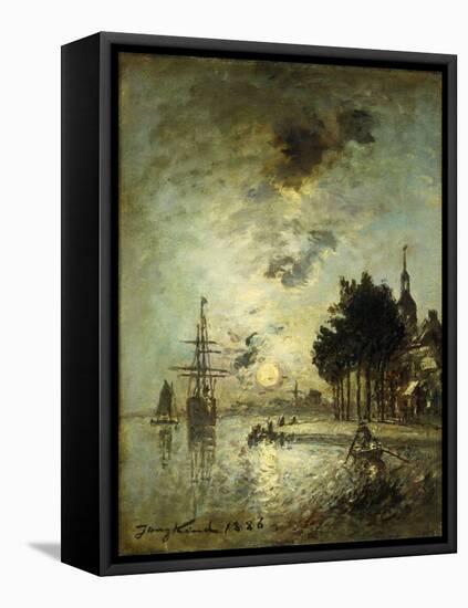 Moonlight; Clair de Lune-Johan Barthold Jongkind-Framed Stretched Canvas