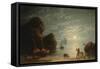 Moonlight Coastal Scene, 1836-Robert Salmon-Framed Stretched Canvas