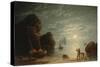 Moonlight Coastal Scene, 1836-Robert Salmon-Stretched Canvas