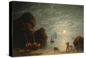 Moonlight Coastal Scene, 1836-Robert Salmon-Stretched Canvas