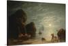 Moonlight Coastal Scene, 1836-Robert Salmon-Stretched Canvas