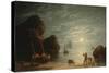 Moonlight Coastal Scene, 1836-Robert Salmon-Stretched Canvas