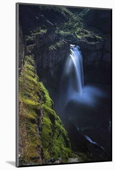 Moonlight Illuminates the Cliffs of Palouse Falls on a Clear Spring Night in Eastern Washington-Ben Herndon-Mounted Photographic Print