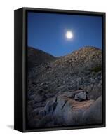 Moonlight Illuminates the Rugged Terrain of Bow Willow Canyon, California-null-Framed Stretched Canvas