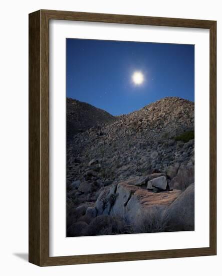 Moonlight Illuminates the Rugged Terrain of Bow Willow Canyon, California-null-Framed Photographic Print