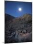 Moonlight Illuminates the Rugged Terrain of Bow Willow Canyon, California-null-Mounted Photographic Print