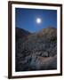 Moonlight Illuminates the Rugged Terrain of Bow Willow Canyon, California-null-Framed Photographic Print