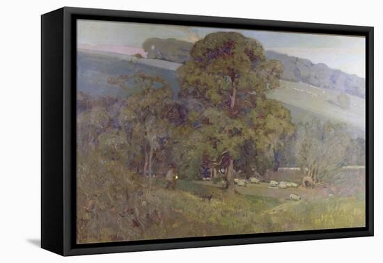 Moonlight in the Cotswolds, 1903-Sir Alfred East-Framed Stretched Canvas