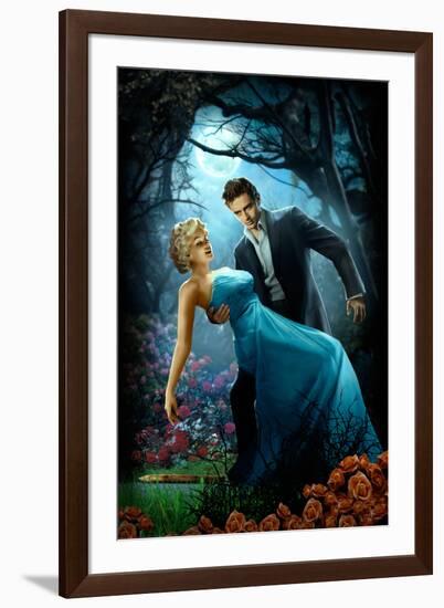 Moonlight Kiss-J.J. Brando-Framed Art Print