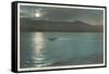 Moonlight on Lake George, New York-null-Framed Stretched Canvas