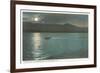 Moonlight on Lake George, New York-null-Framed Premium Giclee Print