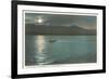 Moonlight on Lake George, New York-null-Framed Premium Giclee Print