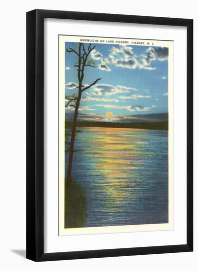 Moonlight on Lake Hickory, North Carolina-null-Framed Art Print