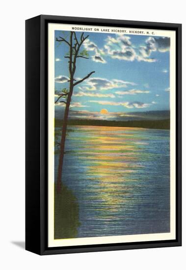 Moonlight on Lake Hickory, North Carolina-null-Framed Stretched Canvas