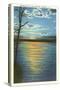 Moonlight on Lake Hickory, North Carolina-null-Stretched Canvas